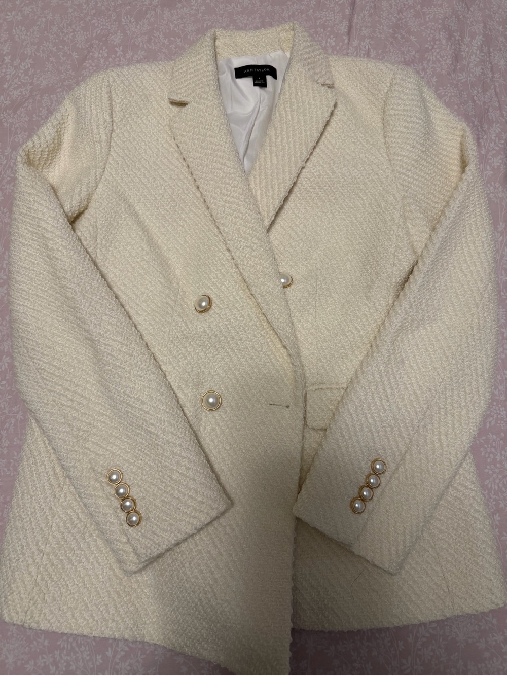 Ann Taylor Off-White Bouclé Jacket